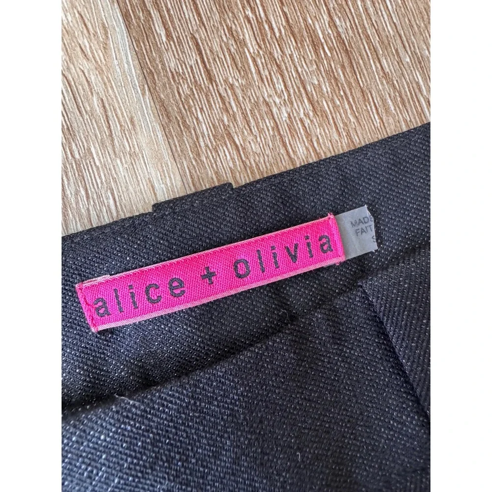 Alice + Olivia‎ Black Shimmer Wool Blend Cuffed Shorts S
